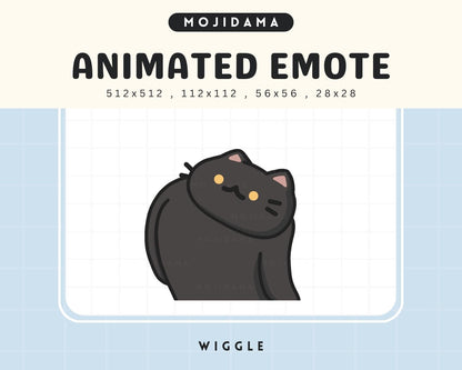 Black Cat Twitch Emotes Animation Wiggle Cute Chibi Animated Emot Kitty Kawaii Wiggling Emote Kitten Vtuber Streamer Live Discord Kick Emot
