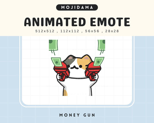 White Cat Emotes Animation Orange Kitty Twitch Money Rich Cute Chibi Animated Black Kitten Kawaii Emote Vtuber Streamer Funny Emot Stream