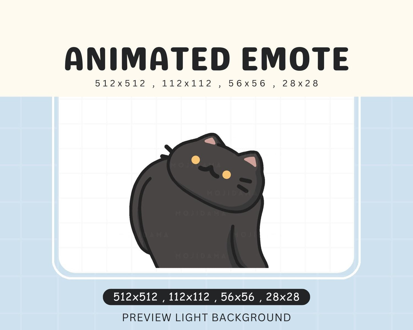 Black Cat Twitch Emotes Animation Wiggle Cute Chibi Animated Emot Kitty Kawaii Wiggling Emote Kitten Vtuber Streamer Live Discord Kick Emot
