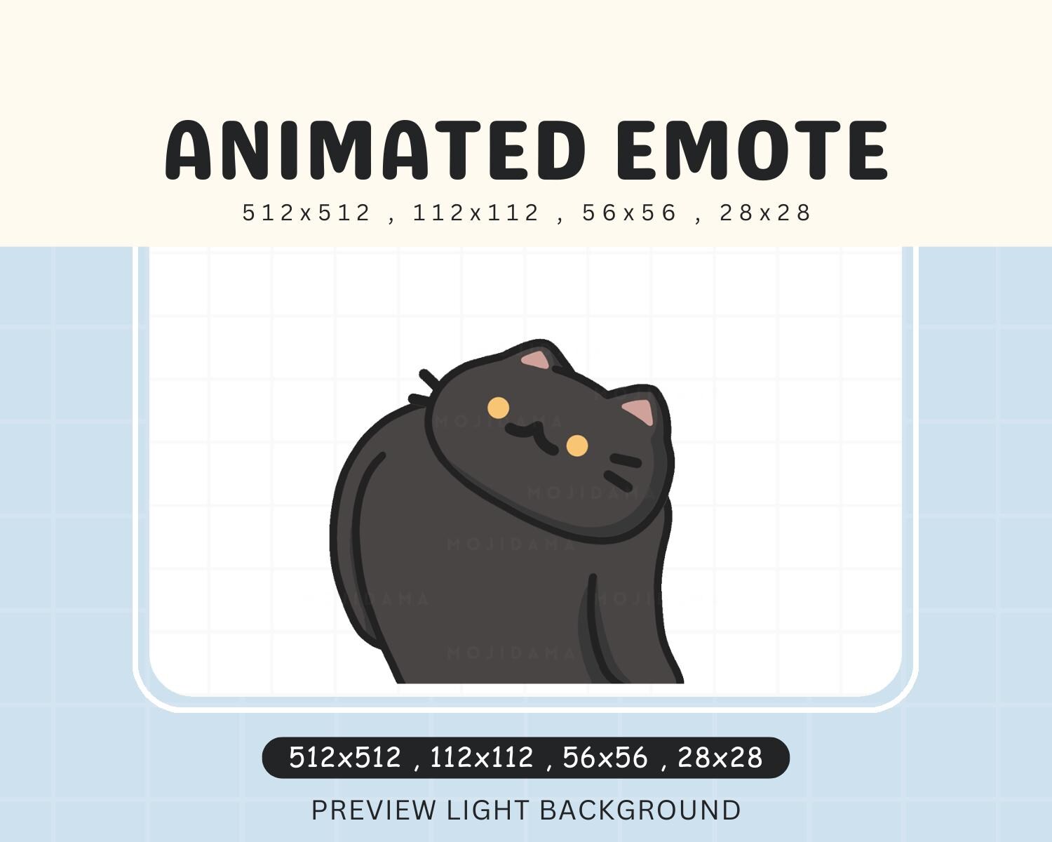 Black Cat Twitch Emotes Animation Wiggle Cute Chibi Animated Emot Kitty Kawaii Wiggling Emote Kitten Vtuber Streamer Live Discord Kick Emot