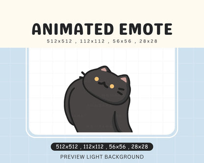 Black Cat Twitch Emotes Animation Wiggle Cute Chibi Animated Emot Kitty Kawaii Wiggling Emote Kitten Vtuber Streamer Live Discord Kick Emot