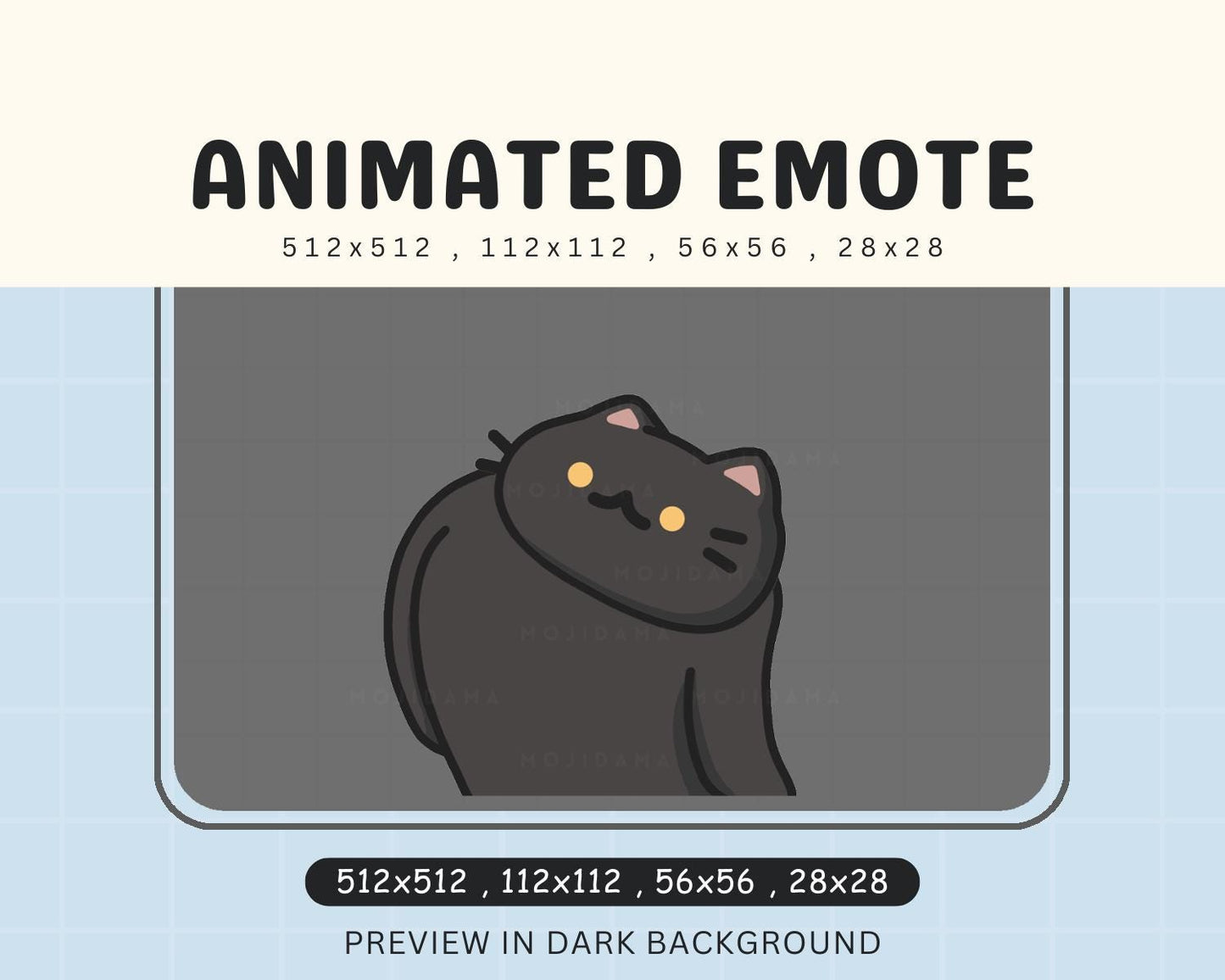 Black Cat Twitch Emotes Animation Wiggle Cute Chibi Animated Emot Kitty Kawaii Wiggling Emote Kitten Vtuber Streamer Live Discord Kick Emot