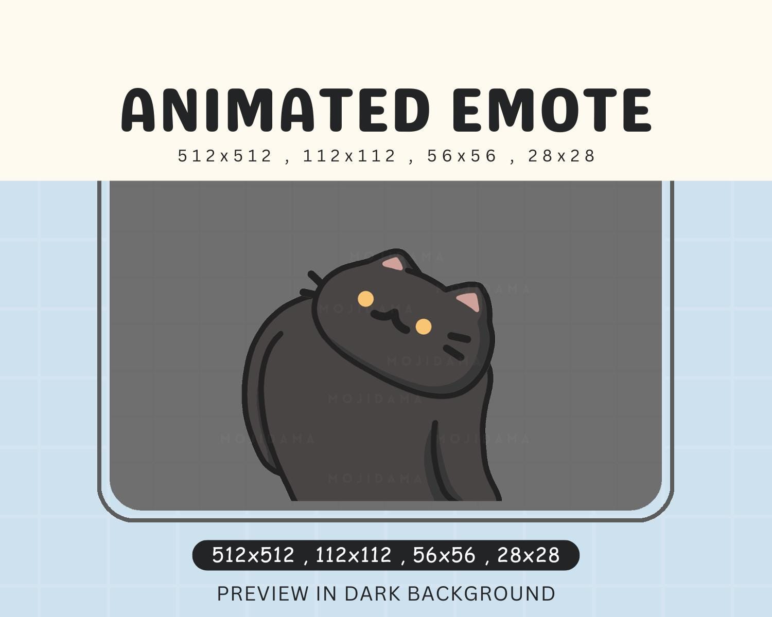 Black Cat Twitch Emotes Animation Wiggle Cute Chibi Animated Emot Kitty Kawaii Wiggling Emote Kitten Vtuber Streamer Live Discord Kick Emot