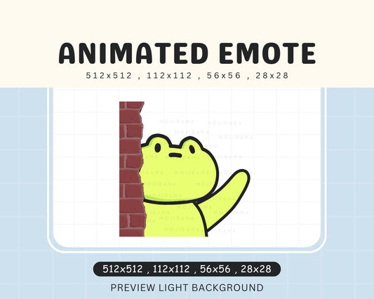 Frog Lurk Emotes Twitch Animated Lurking Peek Hello Cute Pepe Meme Emote Animation Chibi Vtuber Live Stream Gaming Obs Discord Youtube Emoji