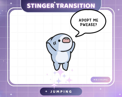 Shark Jumping Twitch Transition Stinger Obs Streamlabs Cute Animation Gaming Switch Change Scenes Screen Funny Kawaii Vtuber Kick Youtube
