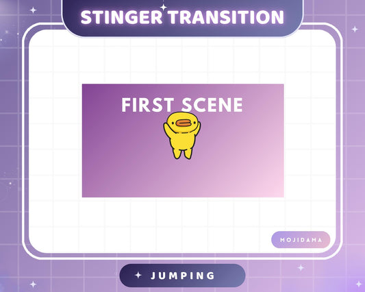 Duck Jumping Twitch Transition Stinger Obs Streamlabs Cute Jump Animation Gaming Switch Change Scene Screen Funny Kawaii Vtuber Kick Youtube