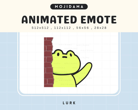 Frog Lurk Emotes Twitch Animated Lurking Peek Hello Cute Pepe Meme Emote Animation Chibi Vtuber Live Stream Gaming Obs Discord Youtube Emoji
