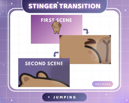 Capybara Jumping Twitch Transition Stinger Obs Streamlabs Cute Jump Animation Gaming Switch Change Scene Screen Funny Vtuber Kick Youtube