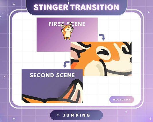 Corgi Dog Twitch Transition Jumping Stinger Obs Streamlabs Cute Jump Animation Gaming Switch Change Scene Screen Funny Vtuber Kick Youtube