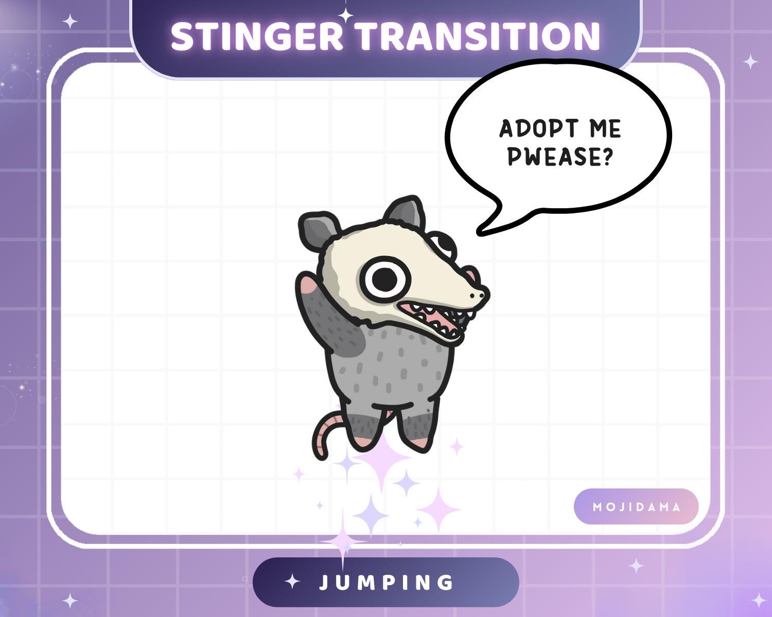 Possum Twitch Stinger Transition Jumping Animation Cute Rat Opossum Gaming Switch Change Scene Screen Kawaii Vtuber Youtube Obs Streamlabs