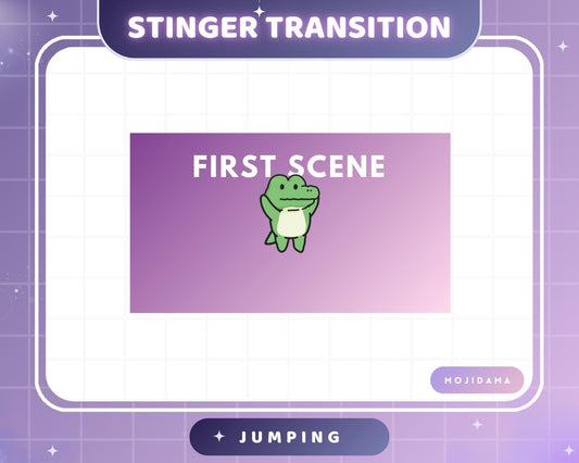 Crocodile Jumping Twitch Transition Stinger Alligator Streamlabs Cute Animation Gaming Switch Change Scene Screen Kawaii Vtuber Kick Youtube