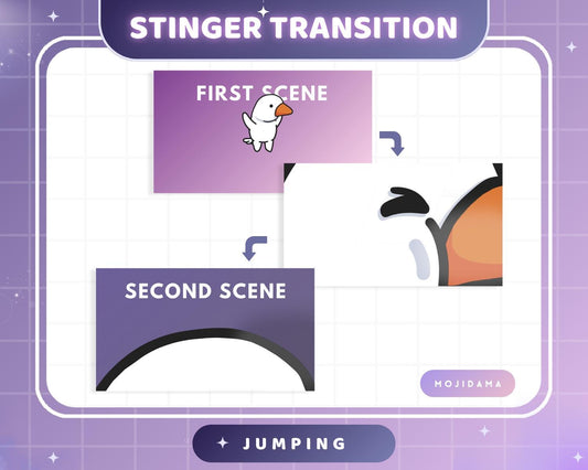 Silly Goose Twitch Transition Stinger Jumping Obs Streamlabs Cute Animation Gaming Switch Change Scene Screen Kawaii Vtuber Kick Youtube