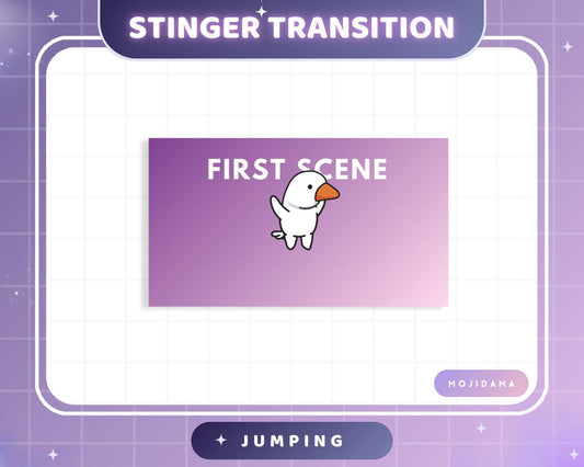 Silly Goose Twitch Transition Stinger Jumping Obs Streamlabs Cute Animation Gaming Switch Change Scene Screen Kawaii Vtuber Kick Youtube
