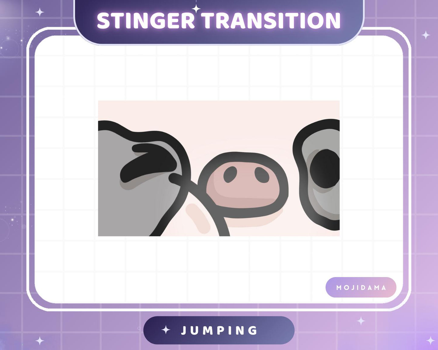 Cow Jumping Twitch Transition Stinger Animation Obs Streamlabs Cute Jump Gaming Switch Change Scene Screen Funny Kawaii Vtuber Kick Youtube