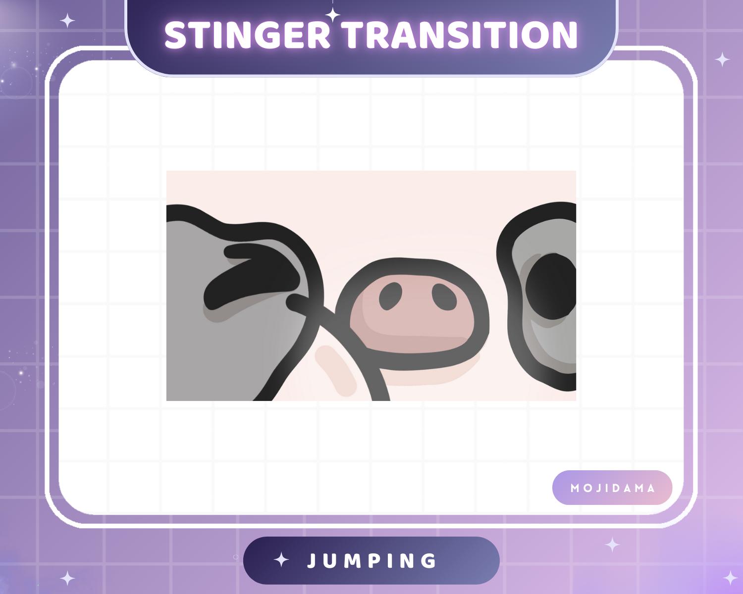 Cow Jumping Twitch Transition Stinger Animation Obs Streamlabs Cute Jump Gaming Switch Change Scene Screen Funny Kawaii Vtuber Kick Youtube