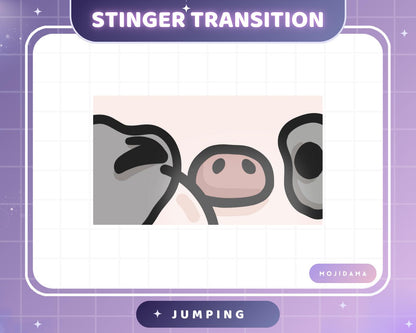 Cow Jumping Twitch Transition Stinger Animation Obs Streamlabs Cute Jump Gaming Switch Change Scene Screen Funny Kawaii Vtuber Kick Youtube