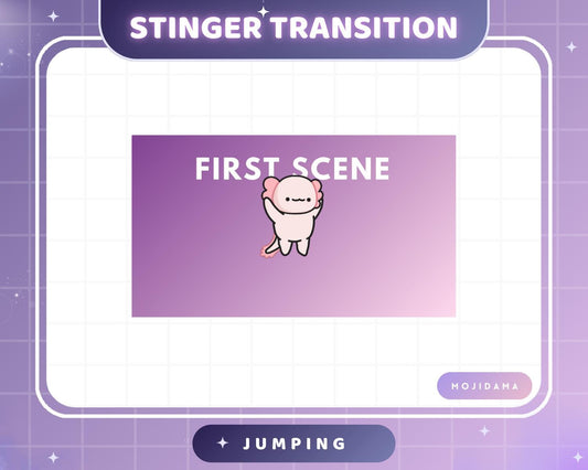 Axolotl Twitch Stinger Transition Jumping Animation Obs Streamlabs Cute Gaming Switch Change Scene Screen Funny Kawaii Vtuber Kick Youtube
