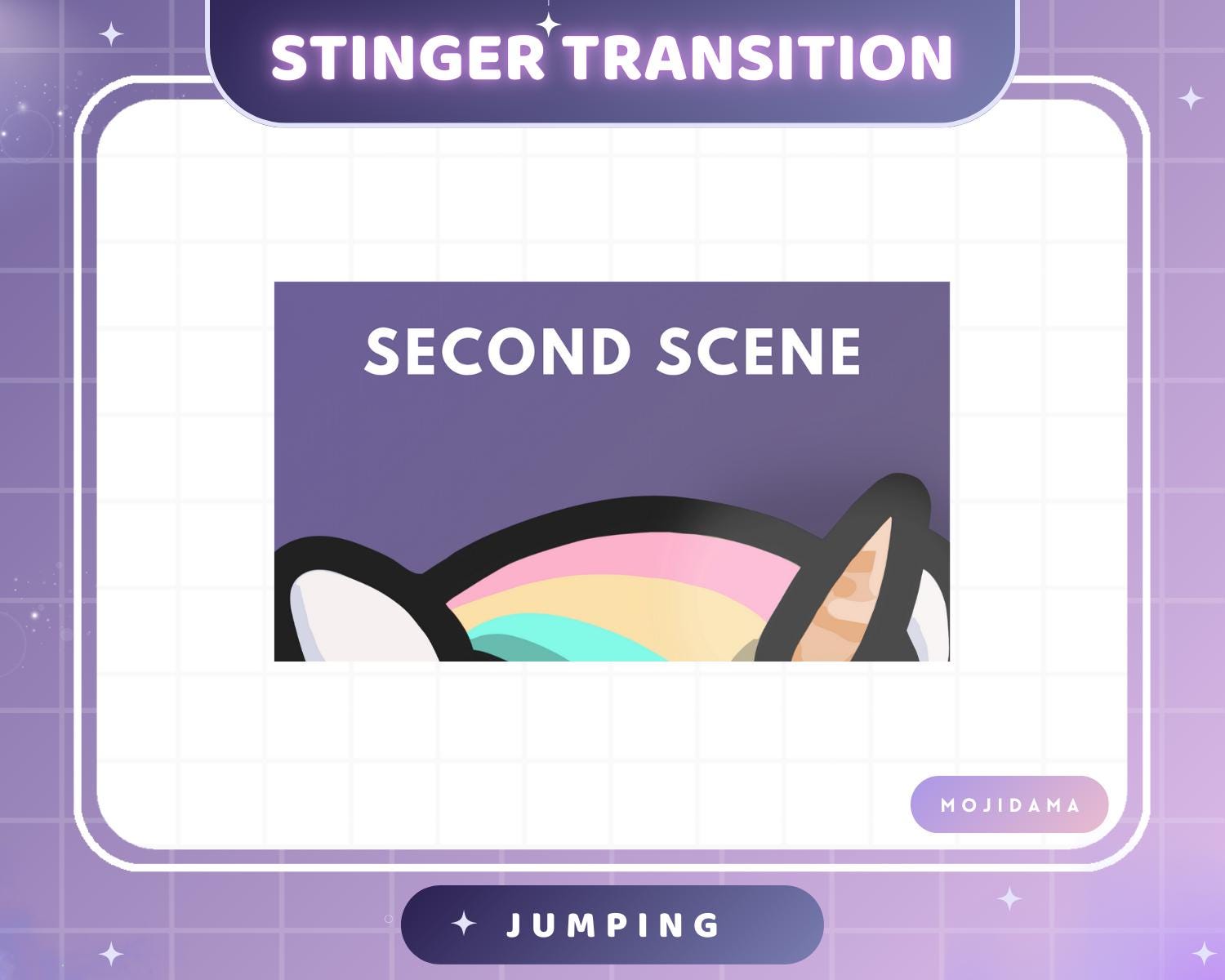 Unicorn Twitch Stinger Transition Jumping Animation Cute Gaming Switch Change Scene Screen Funny Kawaii Vtuber Kick Youtube Obs Streamlabs
