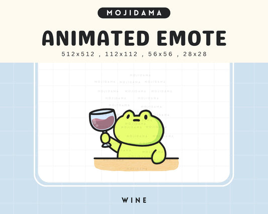Animated Frog Wine Emote: Cheers Pepe Twitch/Discord/YouTube (Digital Download
