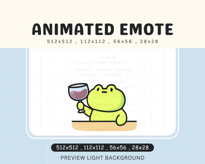 Animated Frog Wine Emote: Cheers Pepe Twitch/Discord/YouTube (Digital Download