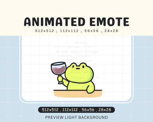 Animated Frog Wine Emote: Cheers Pepe Twitch/Discord/YouTube (Digital Download