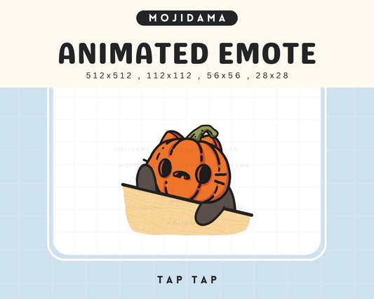 Pumpkin Cat Halloween Twitch Emote: Spooky Chibi Animation (Digital Download)