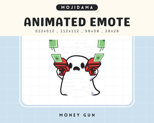 Animated Ghost Money Emote: Spooky Chibi Twitch/Discord Stream (Digital Download)