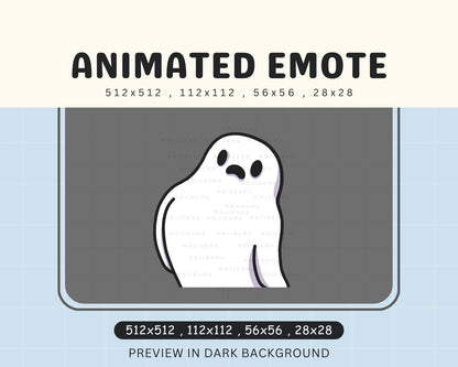 Animated Wiggle Ghost Halloween Emote: Spooky Chibi Twitch/Discord/Kick (Digital Download)