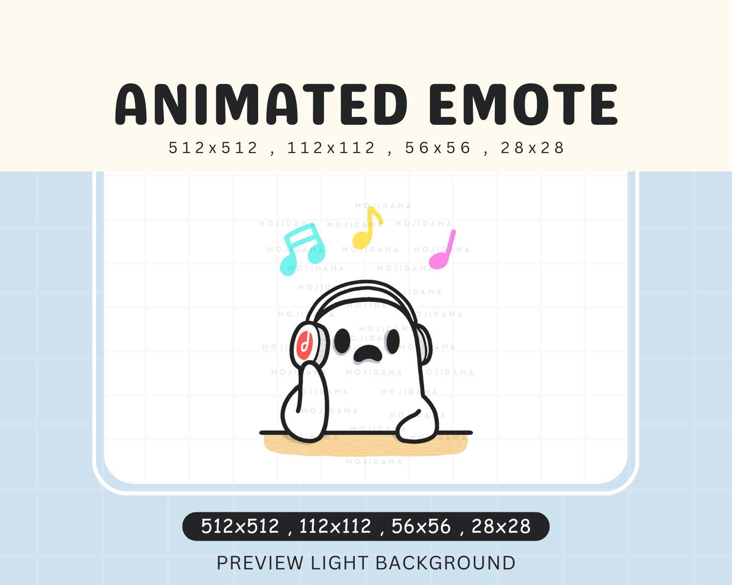 Animated Ghost Music Emote: Halloween Twitch/Discord/Kick (Digital Download)