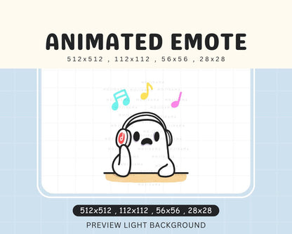 Animated Ghost Music Emote: Halloween Twitch/Discord/Kick (Digital Download)