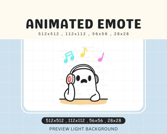 Animated Ghost Music Emote: Halloween Twitch/Discord/Kick (Digital Download)