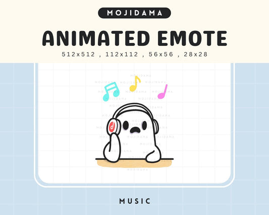 Animated Ghost Music Emote: Halloween Twitch/Discord/Kick (Digital Download)