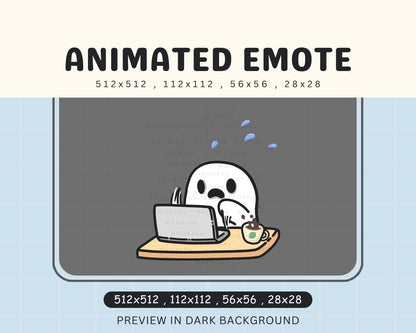 Animated Ghost Typing Emote: Halloween Twitch/Discord/YouTube (Digital Download)