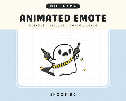 Ghost Halloween Emotes: Animated Spooky Shooting Funny Headshot Chibi Pack for Twitch Vtuber Discord YouTube Kick
