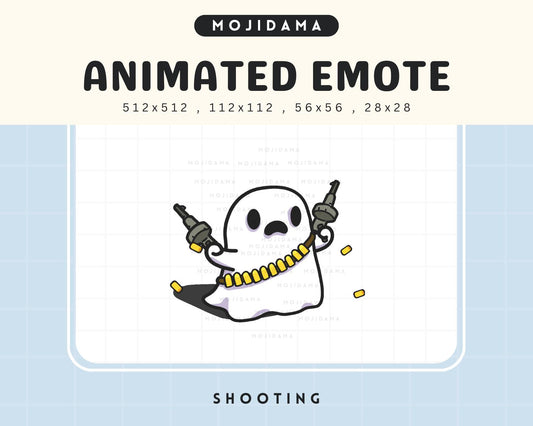 Ghost Halloween Emotes: Animated Spooky Shooting Funny Headshot Chibi Pack for Twitch Vtuber Discord YouTube Kick