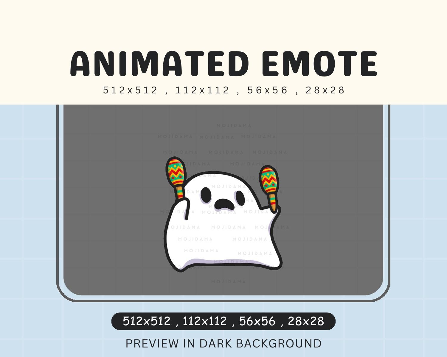 Ghost Halloween Dancing Emotes Twitch Animated Funny Spooky Dance Chibi Emote Cute Kawaii Vtuber Live Stream Gaming Kick Discord Youtube