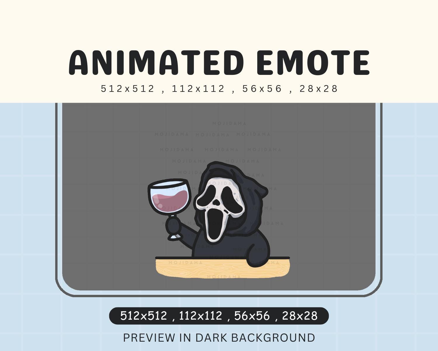 Animated Ghost Wine Emote: Halloween Cheers for Twitch, Discord, YouTube (Digital Download)