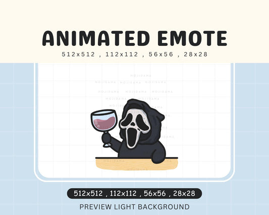 Animated Ghost Wine Emote: Halloween Cheers for Twitch, Discord, YouTube (Digital Download)