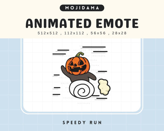 Pumpkin Halloween Run Emotes Twitch Spooky Ghost Scary Animation Speed Running Fast Away Emote Vtuber Animated Live Stream Discord Youtube