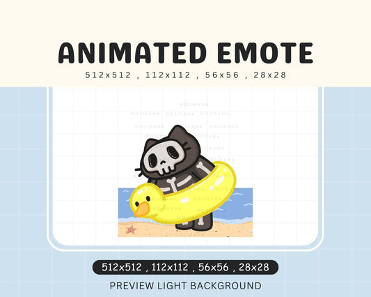 Skull Cat Dancing Emote: Spooky Halloween Animation (Digital Download)
