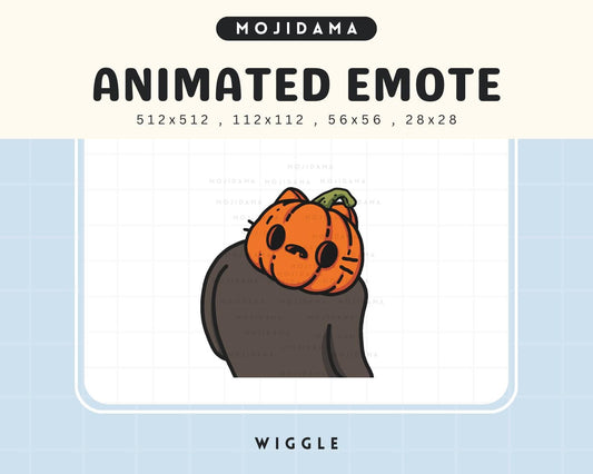Wiggle Emotes Cat Halloween Pumpkin Twitch Spooky Ghost Scary Animation Animated Stream Dance Emote Vtuber Live Discord Gaming OBS Live Emot