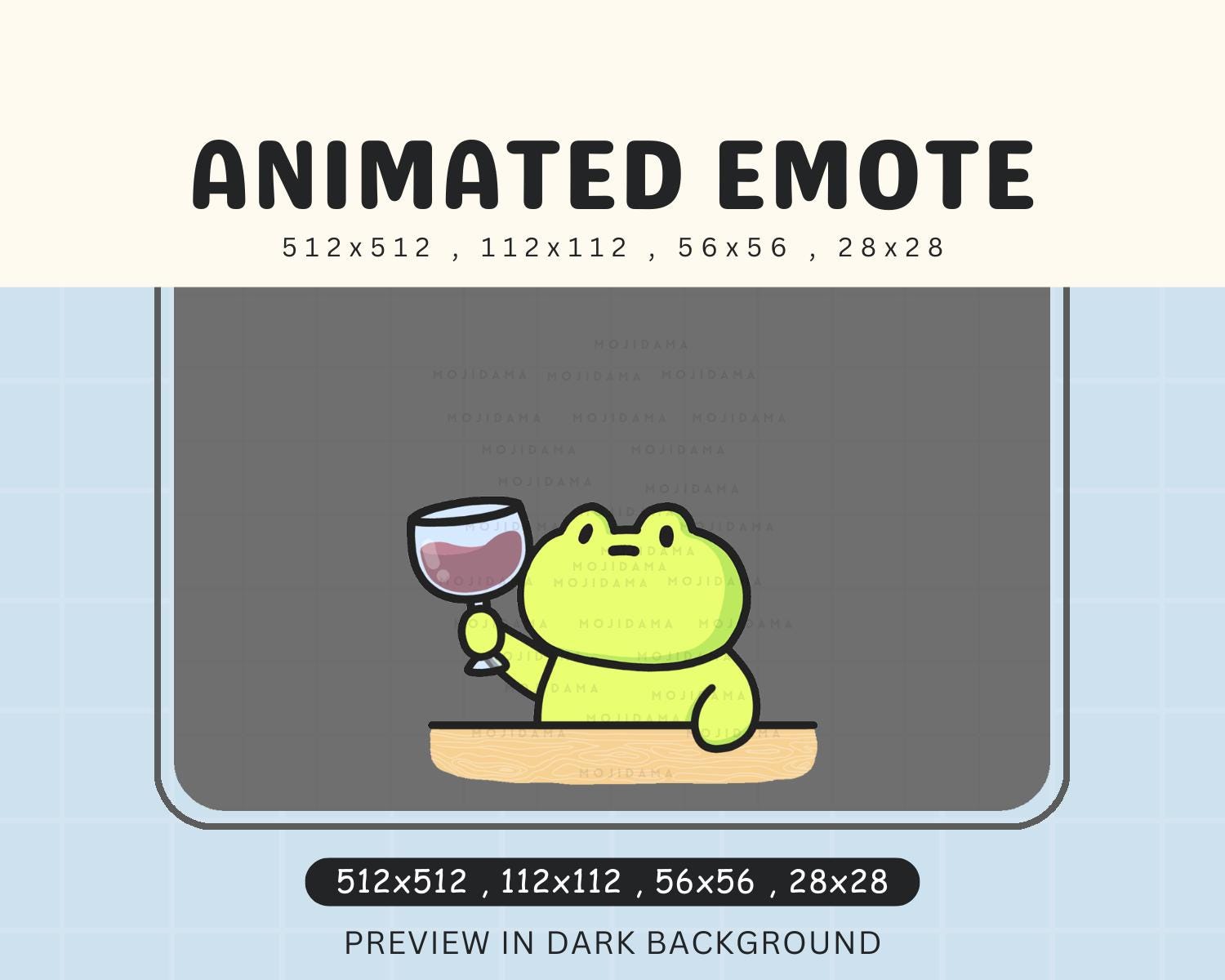 Animated Frog Wine Emote: Cheers Pepe Twitch/Discord/YouTube (Digital Download