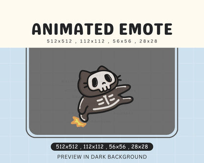 Skull Cat Halloween Animated Emote: Spooky Twitch, Discord, YouTube