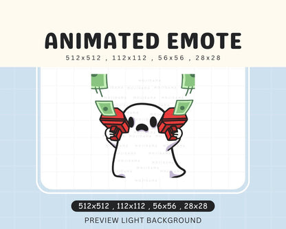 Animated Ghost Money Emote: Spooky Chibi Twitch/Discord Stream (Digital Download)