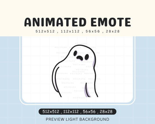 Animated Wiggle Ghost Halloween Emote: Spooky Chibi Twitch/Discord/Kick (Digital Download)