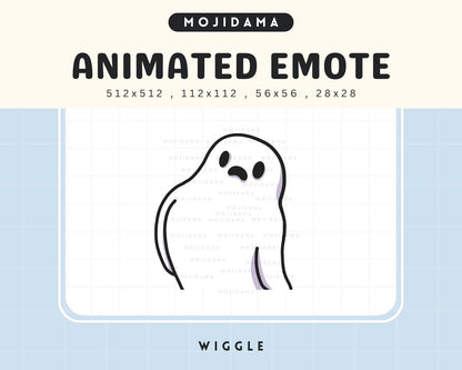 Animated Wiggle Ghost Halloween Emote: Spooky Chibi Twitch/Discord/Kick (Digital Download)