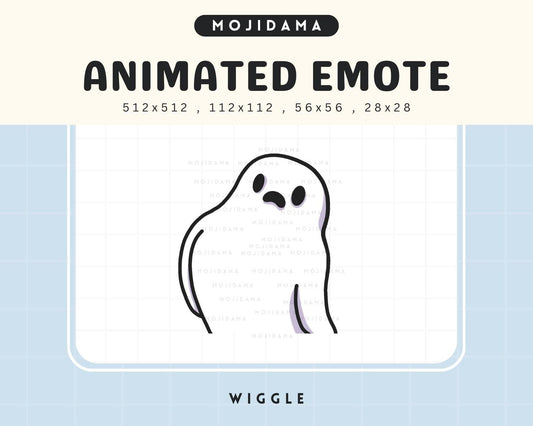 Animated Wiggle Ghost Halloween Emote: Spooky Chibi Twitch/Discord/Kick (Digital Download)