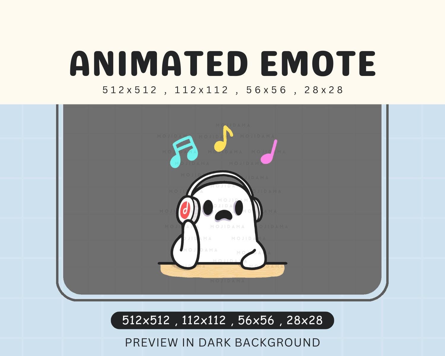 Animated Ghost Music Emote: Halloween Twitch/Discord/Kick (Digital Download)