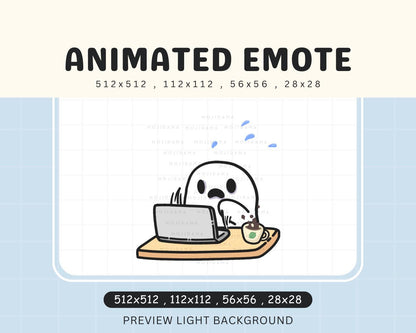 Animated Ghost Typing Emote: Halloween Twitch/Discord/YouTube (Digital Download)