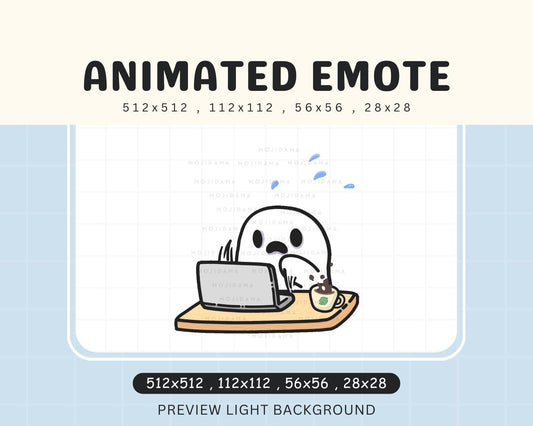 Animated Ghost Typing Emote: Halloween Twitch/Discord/YouTube (Digital Download)
